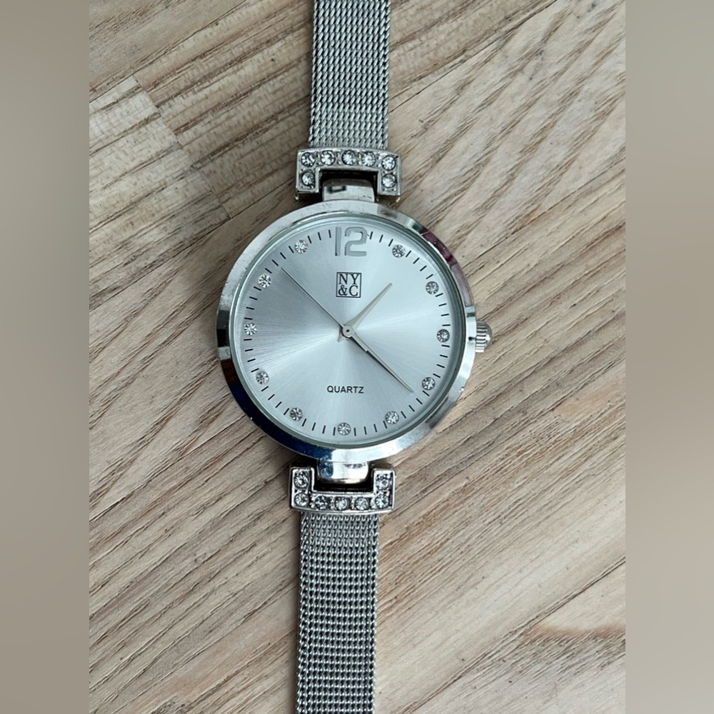 NY&C Ladies Watch Crystals Stainless Bracelet, Dial, Hands